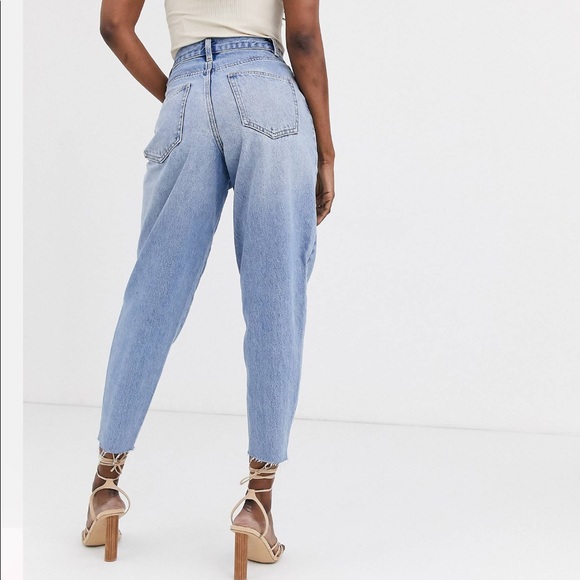 SOLD Balloon leg boyfriend jeans in mid blue wash - Picture 3 of 3